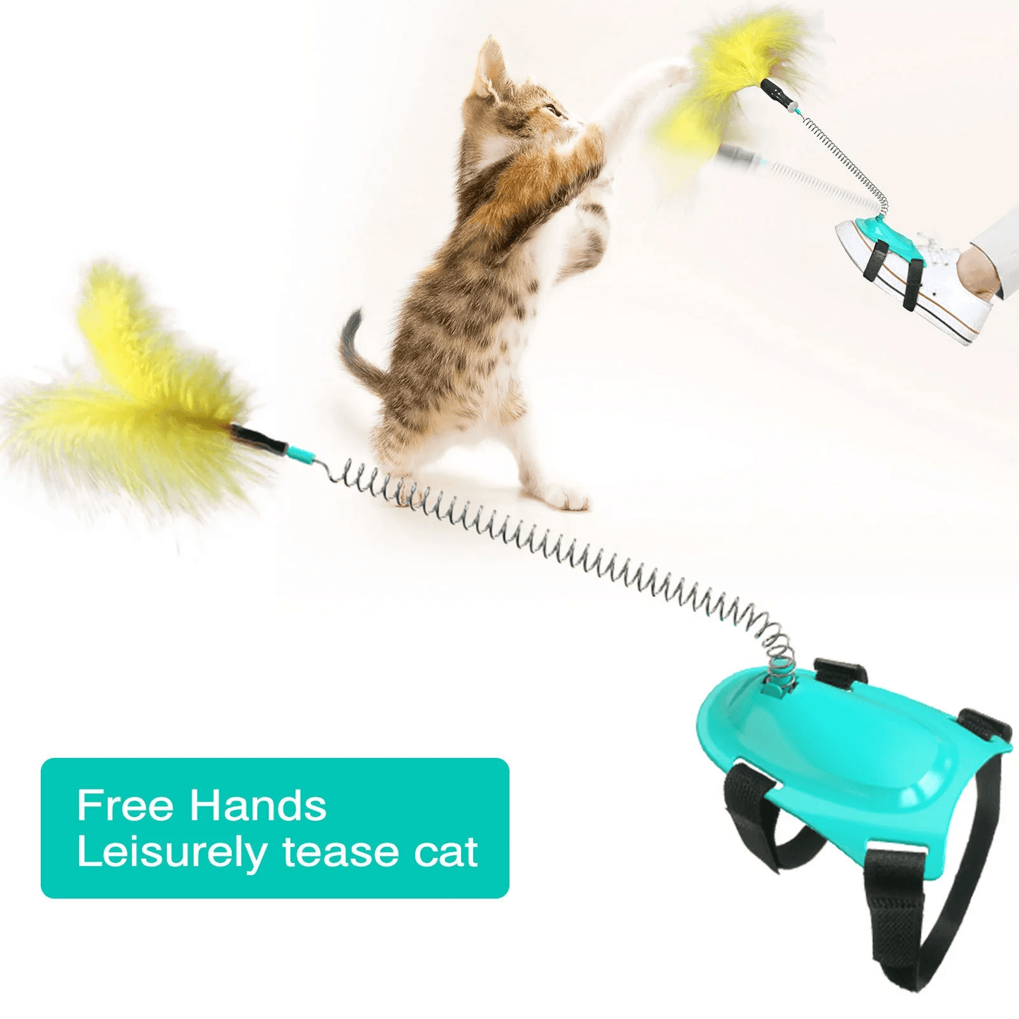 Interactive Cat Feather Toys, Cat Toys for Indoor Cats, Cat Toys with Collar, Self Excited Neck Interactive Teaser