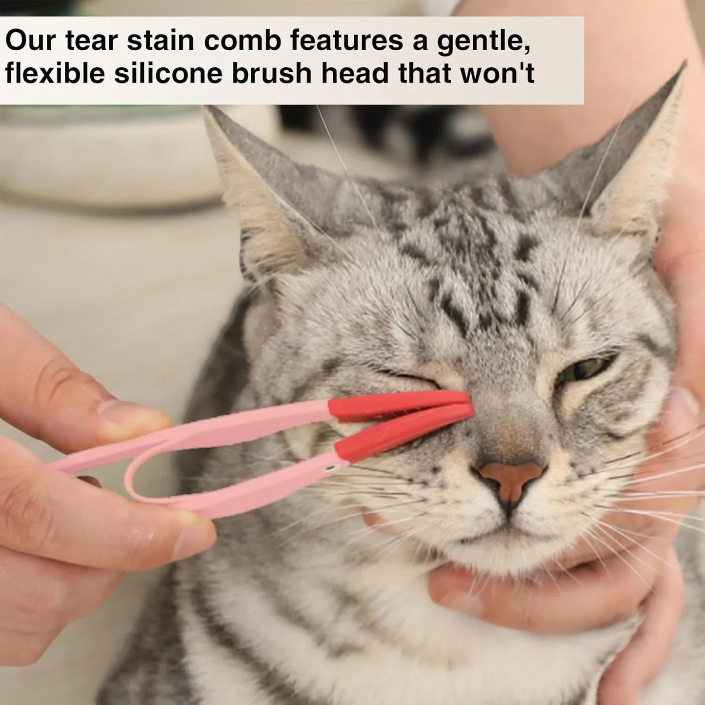 1 Pcs PET Eye Cleaning Brush Set, Ergonomic for Tear Stain Removal, Portable Cat Comb for Daily Use, Small Size for Easy Handling
