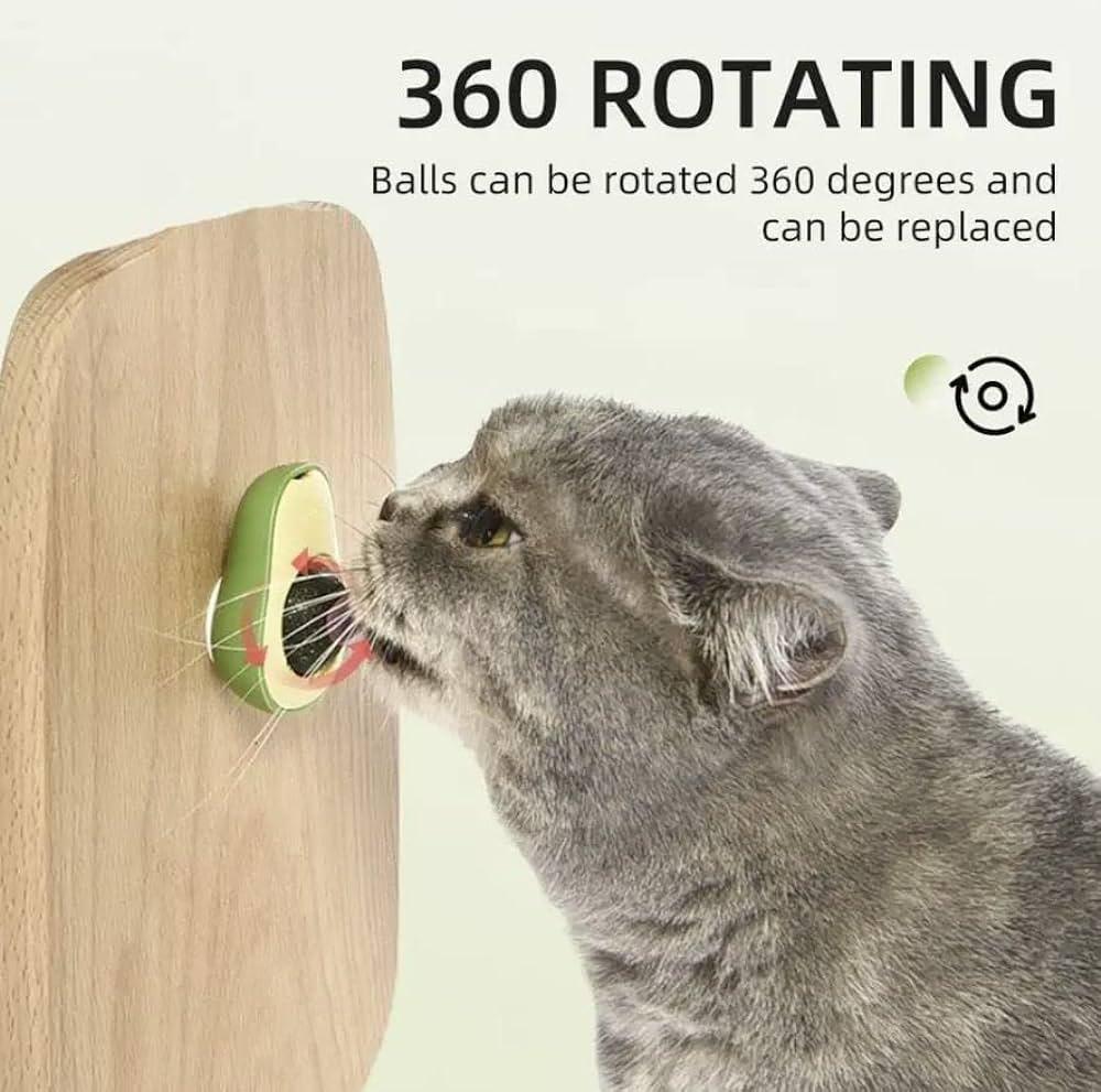 Avocado Catnip Wall Ball Cat Toys Catnip Edible Licking Balls Snack Healthy Rotatable Treats Toys Kitten Supplies Teeth Cleaning