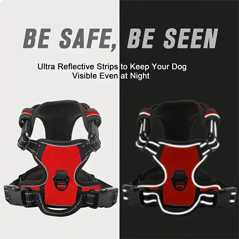 Dog Medium Harness Adjustable No-Pull Dog Harness | with Padded Vest and Dual Leash Clips | Prevents Choking and Provides Comfortable Walking Experience