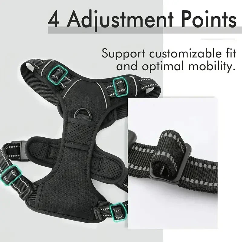 Dog Medium Harness Adjustable No-Pull Dog Harness | with Padded Vest and Dual Leash Clips | Prevents Choking and Provides Comfortable Walking Experience