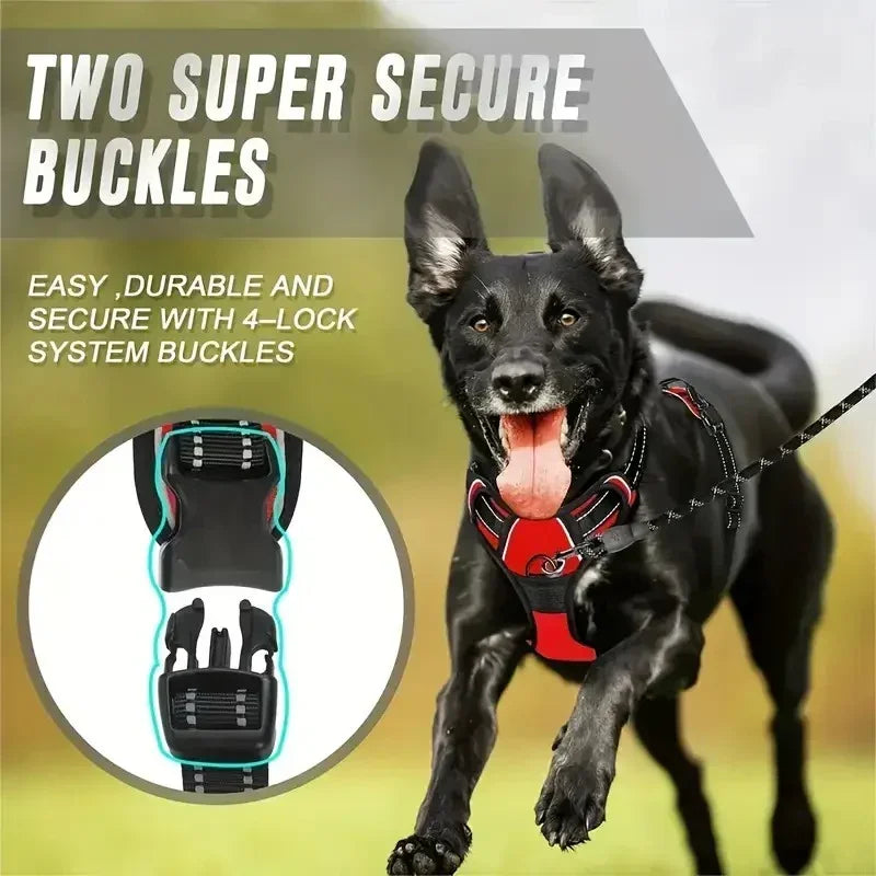 Dog Medium Harness Adjustable No-Pull Dog Harness | with Padded Vest and Dual Leash Clips | Prevents Choking and Provides Comfortable Walking Experience