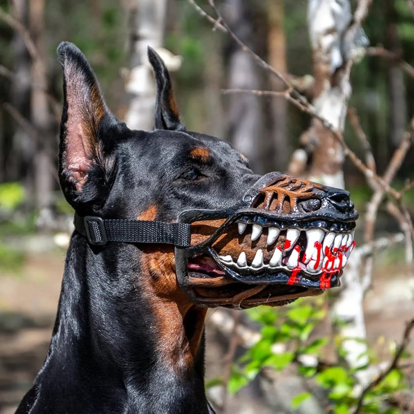 Muzzle for Medium Sized Dog,Basket Muzzle for Large Dog That Eat Everything - Protection from Dogs While Walking,Skull Mask Muzzle Scary