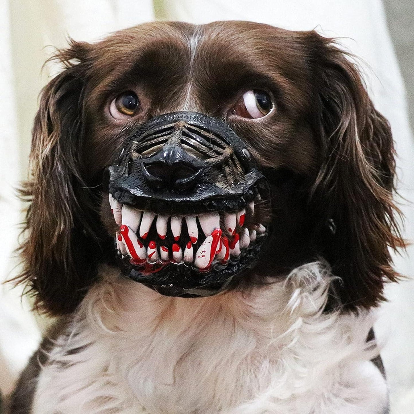 Muzzle for Medium Sized Dog,Basket Muzzle for Large Dog That Eat Everything - Protection from Dogs While Walking,Skull Mask Muzzle Scary