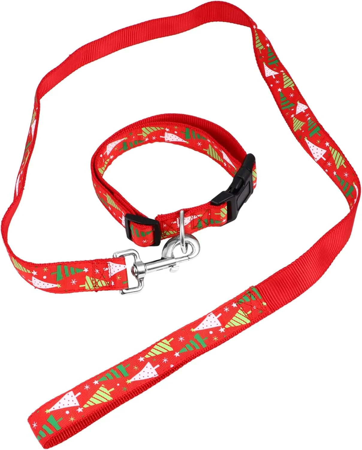 WOONEKY Dog Christmas Collar Pulling Rope Pet Christmas Collar, Random Colors