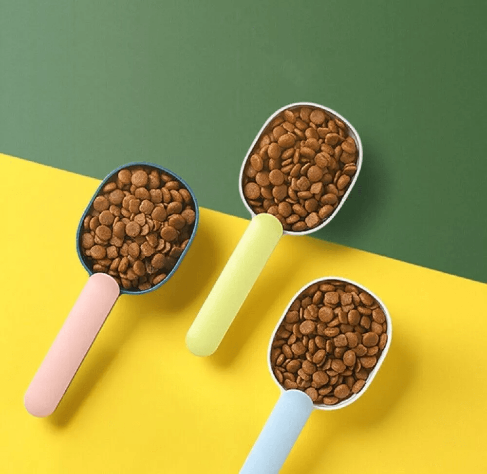 Pet Cat Dog Food Scoop Measuring Cup Pet Food Feeding Spoon Bag Clip Handle