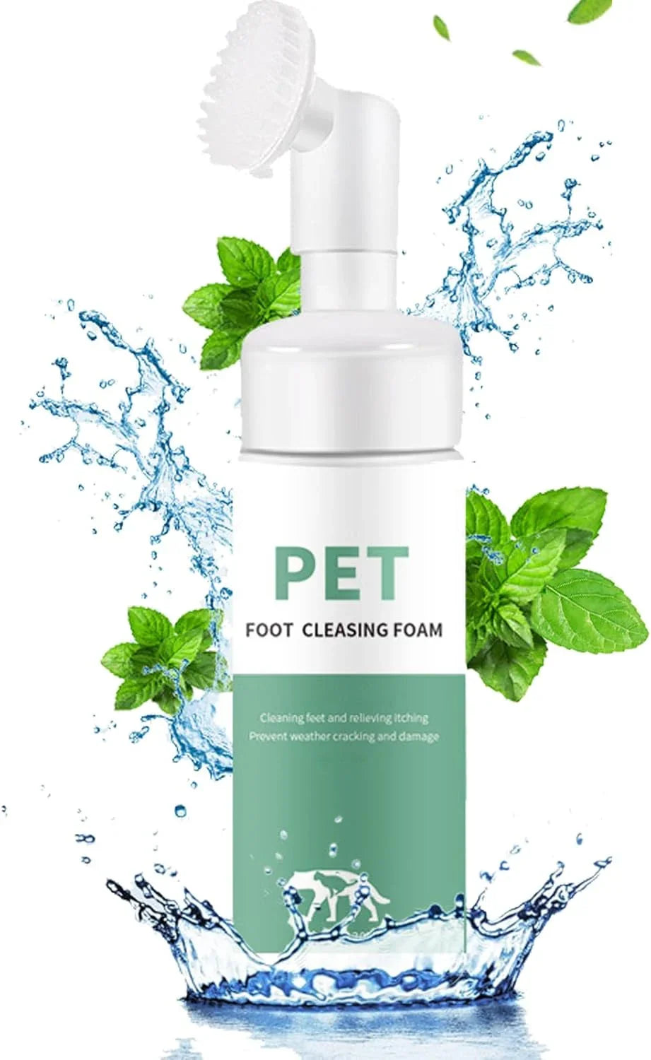 Nexolla Paw Cleaner, Pet Paw Cleansing Foam with Silicone Cleaning Brush for Pets, Waterless Foam for Cleaning Feet Clean