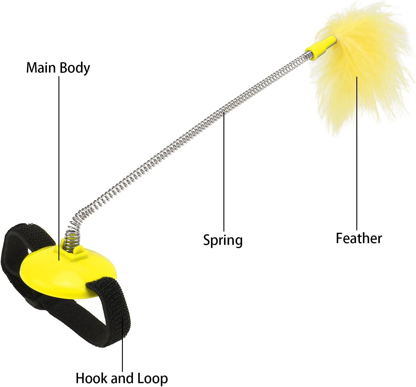 Interactive Cat Feather Toys, Cat Toys for Indoor Cats, Cat Toys with Collar, Self Excited Neck Interactive Teaser