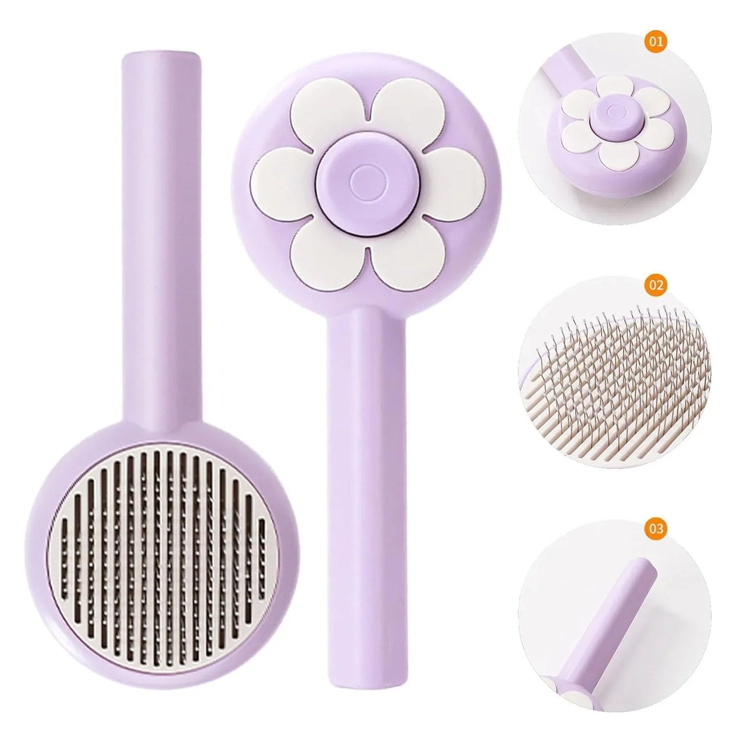 Cats, Deshedding Brush Easily Removes Tangled Hair and Loose Undercoat, Self-Cleaning Pets Grooming brush Tool