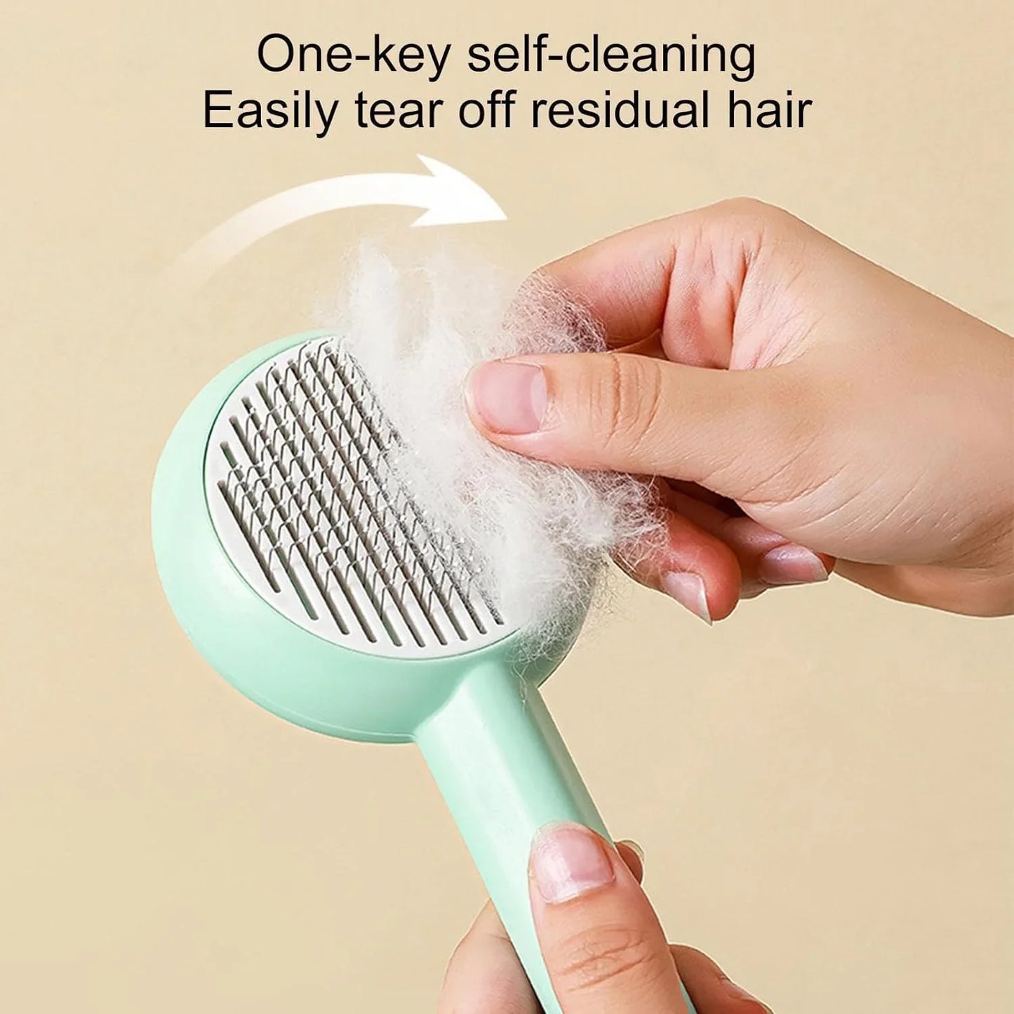 Cats, Deshedding Brush Easily Removes Tangled Hair and Loose Undercoat, Self-Cleaning Pets Grooming brush Tool