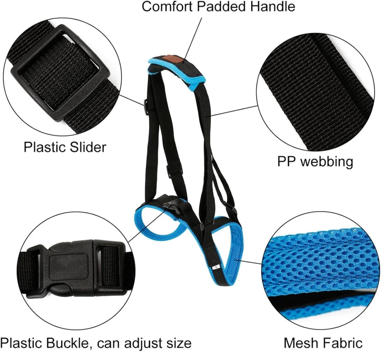 Adjustable Dog Lift Harness for Back Legs Pet Support Sling Help Weak Legs Stand Up Pet Dogs Aid Assist Tool