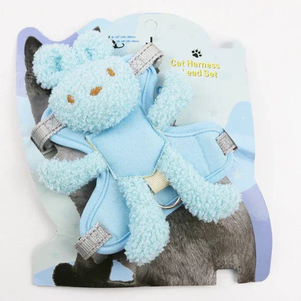 Rabbit Escape Proof Cat Harness 2 Color Leash Set Walking Leash Cat Leash Medium Size