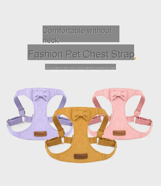 Cat & Puppy Chest Harness Lightweight Chest Strap Deer Fiber Fleece Skin Friendly Cat & Dog Leash