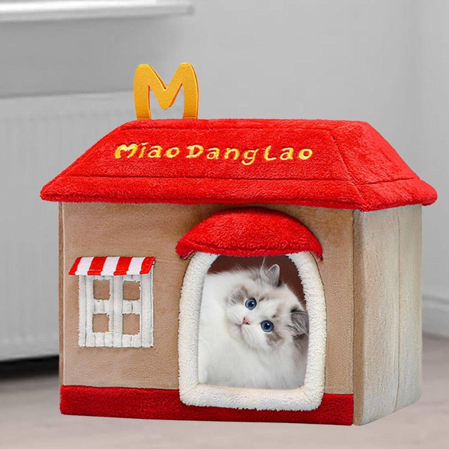 Super Premium Foldable Pet Cat & Puppy Bear Design House with Removable Cushion for All weather