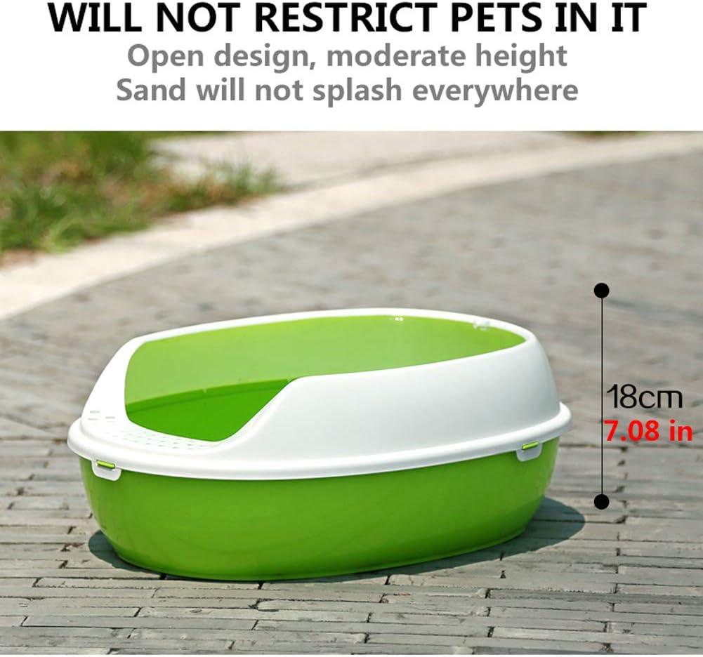 Medium Cat Litter Tray Open Anti-Splash Semi-Closed Cat Litter Box For Young Cats Kitten Litter Box