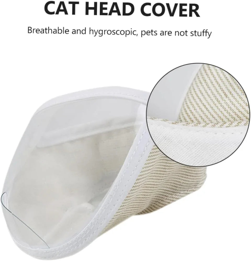 Pet Transparent Mouth Cover, Breathable Cat Grooming Mask, Protective Anti-Licking Anti-Bite Breathable Cat Mask