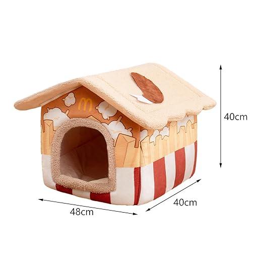 Cat Beds for Indoor Cats Removable Washable Lovely Sleeping Bed Cat Bed Cave Coffee