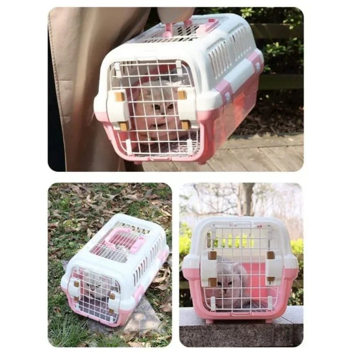 Large Multi Ventilation Super Premium Cat Carrier Box with Top Steel Cage Travel Cage Outdoor Carrier Animal Air Flight Case