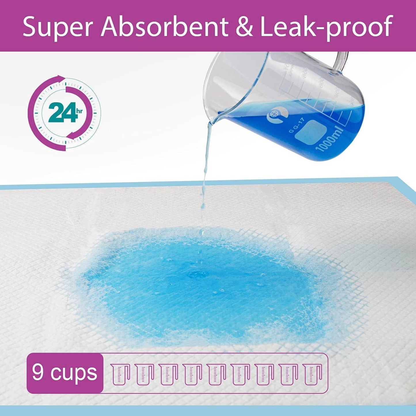 Super Absorbent Pee Pads Pet Training Disposable for Dogs and Cats Training Puppy Pee Pads Super Absorbent & Leak-Proof Extra Large