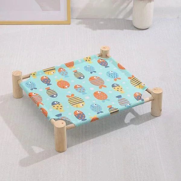 Cooling Cat and Dog Bed Breathable Summer Dog Wooden Bed Removable and Washable Beds for Small Dogs 54*11*47cm