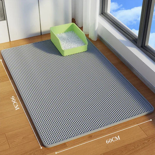 Cat Litter Mat Honeycomb Double Layer Cat Litter Trapping Mat, Non-Slip Waterproof Urine Proof Cat Litter Box Mat, Kitten Supplies and Essentials