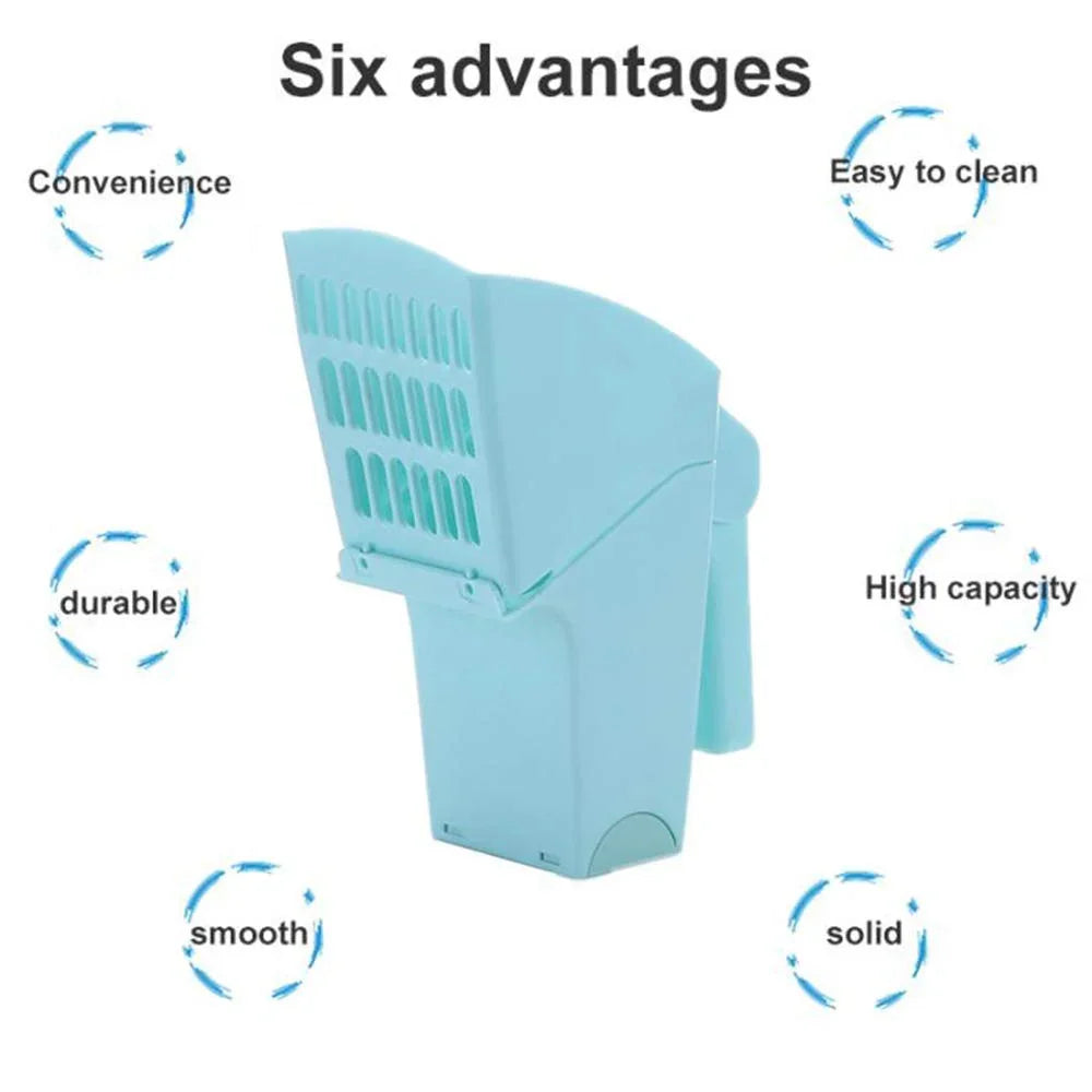Cat Litter Scoop Integrated Holder with Poop Sifting - Cat Litter Sifter Scoop System