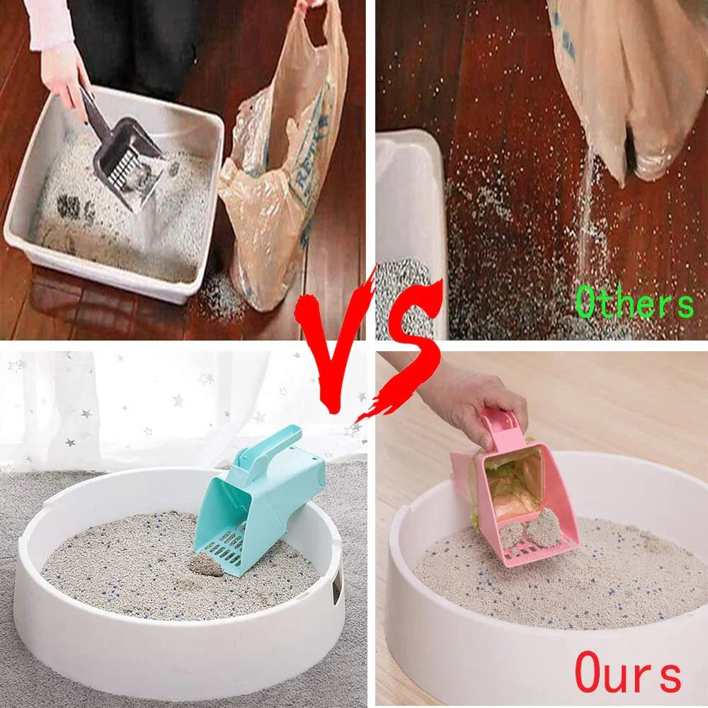 Cat Litter Scoop Integrated Holder with Poop Sifting - Cat Litter Sifter Scoop System