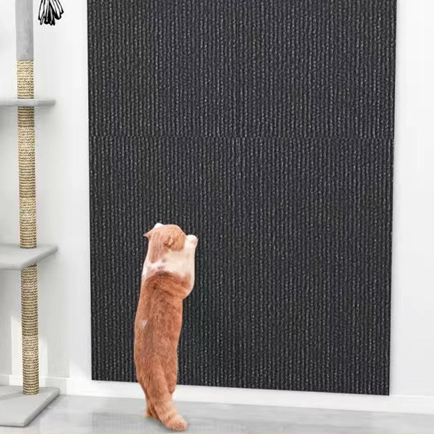 30 cm x 100 cm Self-adhesive Scratching Mat Cat Wall, Scratching Boards Cat Wall, DIY Trimmable Covered Tree Shelves Replacement, DIY Cuttable for Cat Wall Furniture Steps