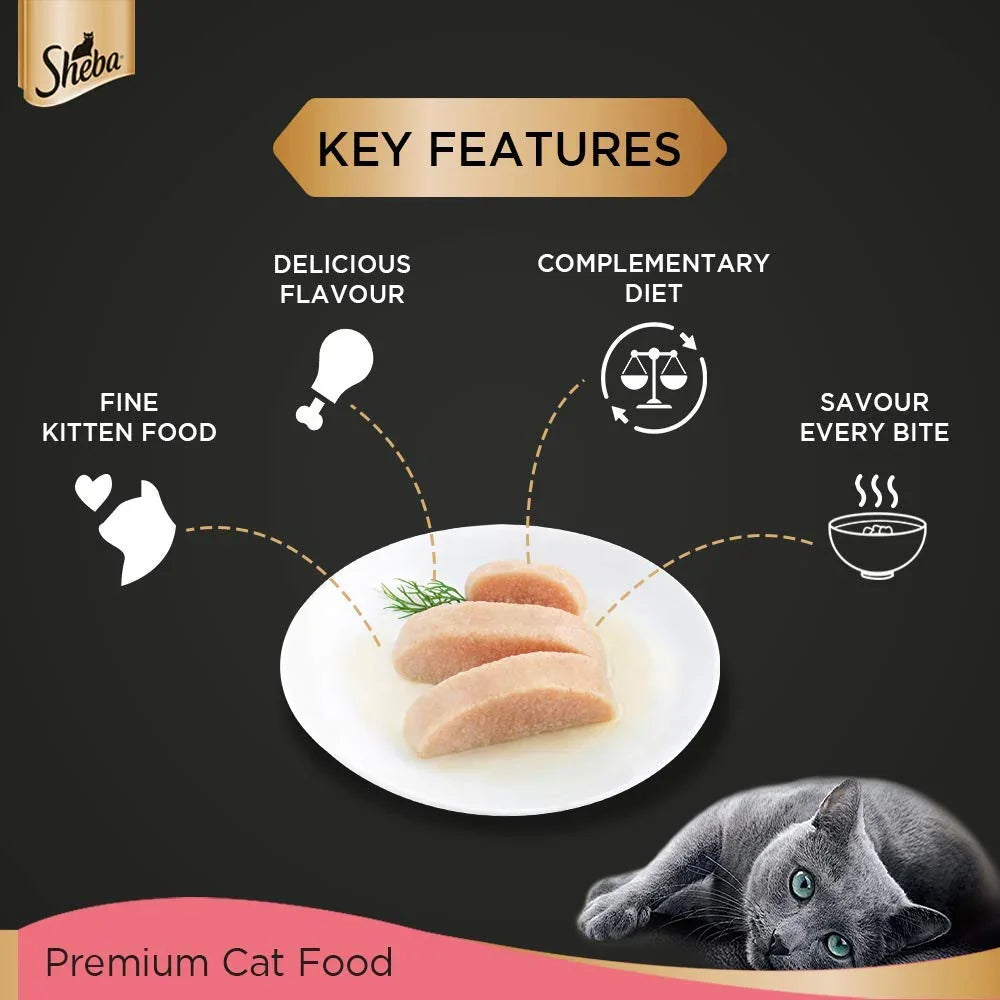 Sheba Premium Loaf Fine Wet Cat Food for Kitten in Chicken 70g