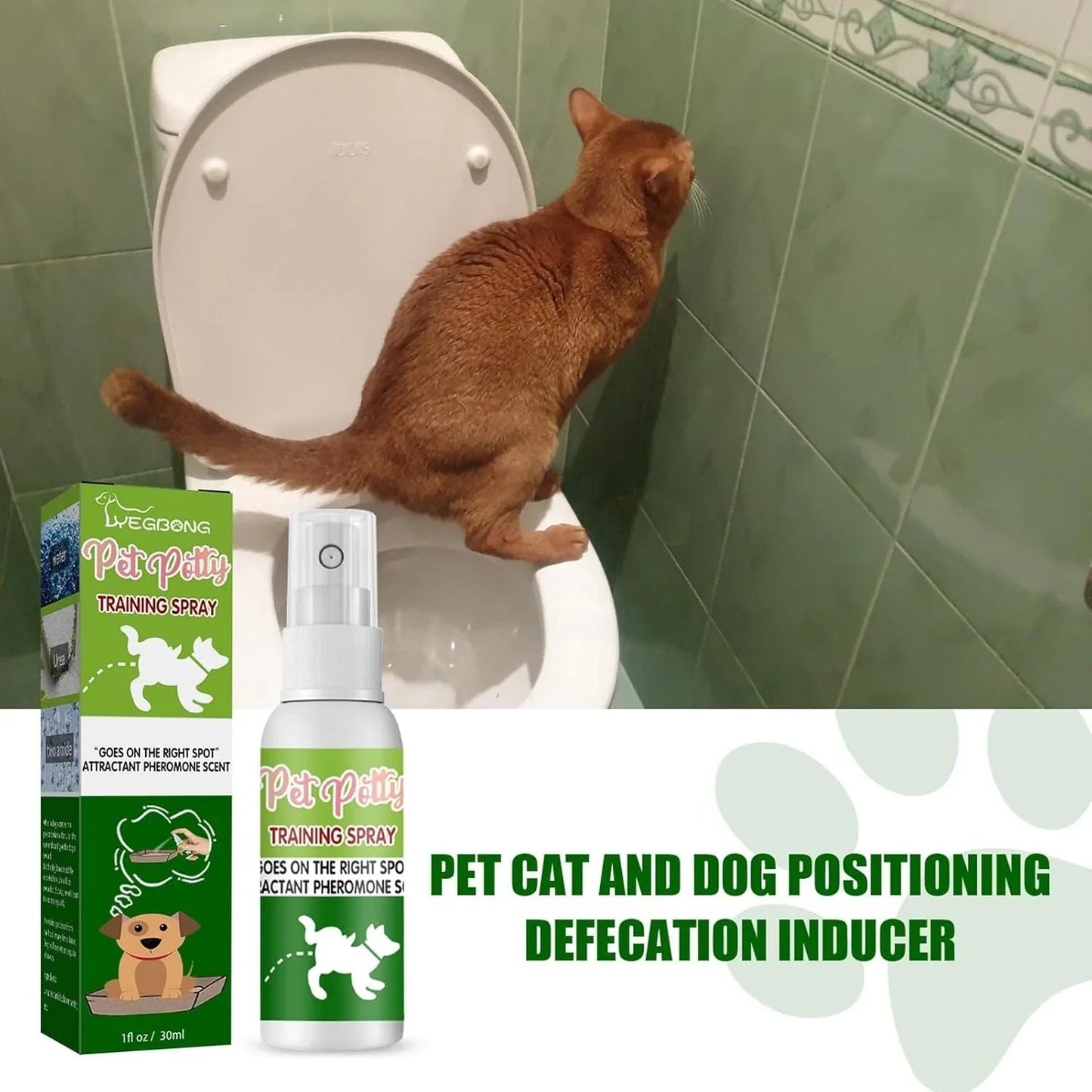 Yegbong 30ml Pet Cat & Dog Toilet Potty Training Spray Defecation and Urination Positioning Inducer