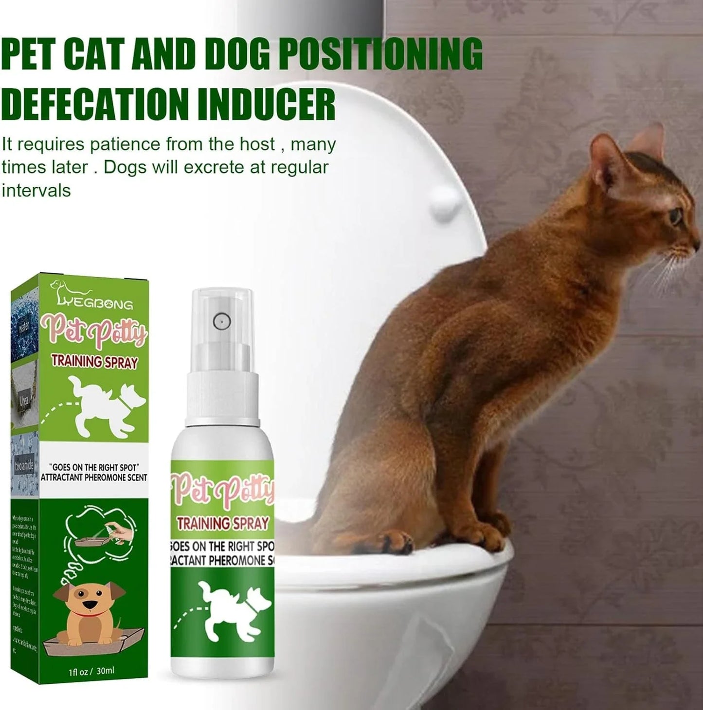 Yegbong 30ml Pet Cat & Dog Toilet Potty Training Spray Defecation and Urination Positioning Inducer