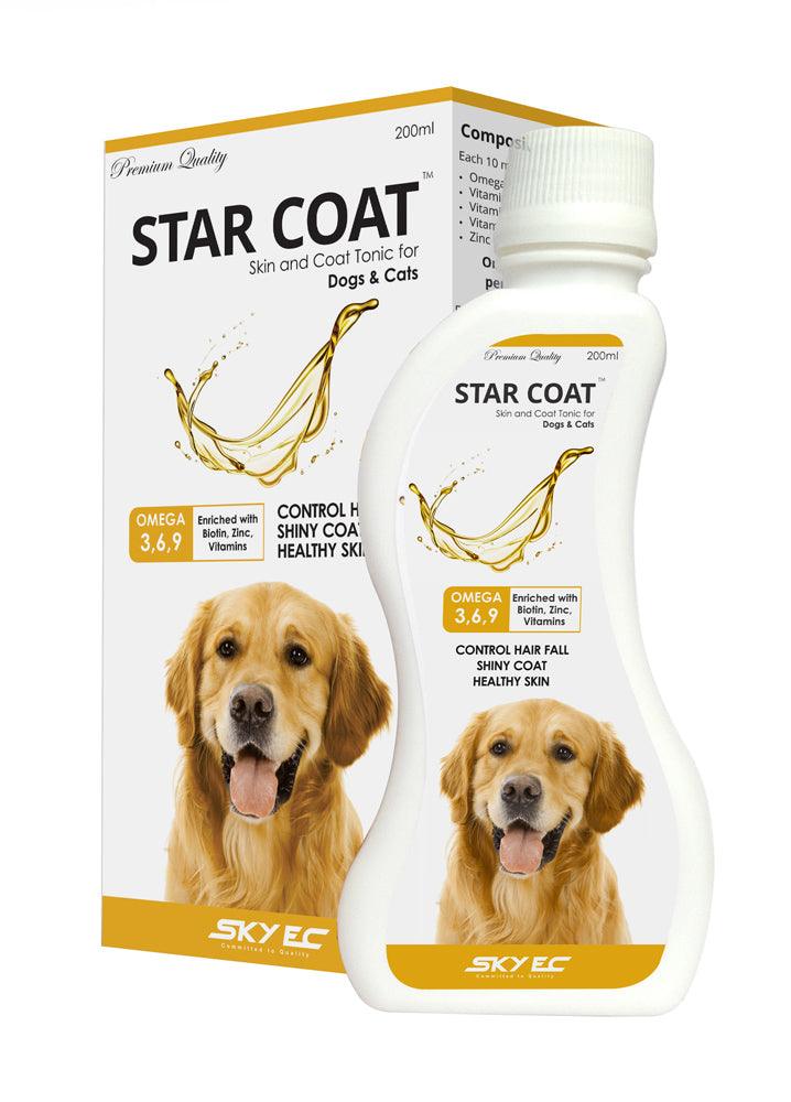 skyec Star Coat Skin and coat Tonic for Dogs and Cats for healthy skin ,shiny coat and control hair fall Pet Health Supplements (200 ml)