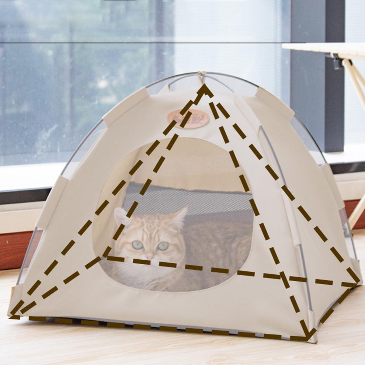 Foldable Pet Tent Summer Cat and Dog Camping Tent, Cat House Portable Indoor/Outdoor