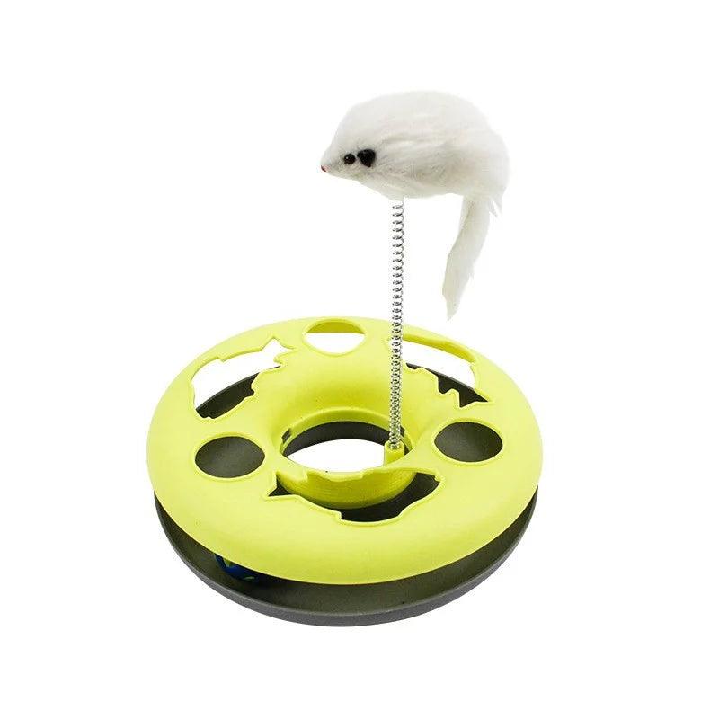 Cat Tower Toys, Interactive Cat Toys for Indoor Cats, Funny Kitten Toys, Pet Cat Spring Toy with Moving Balls Catch Exercise