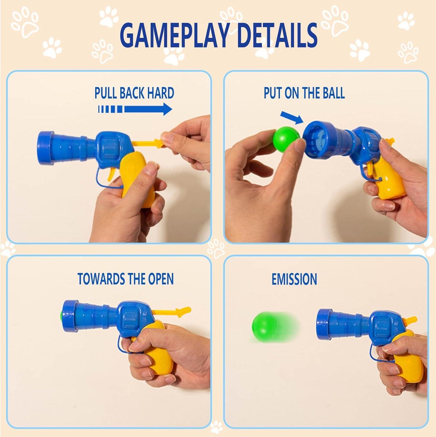 20pcs Cat Plush Ball with Toy Gun Plush Ball Firing Gun Teaser for Pet Cat