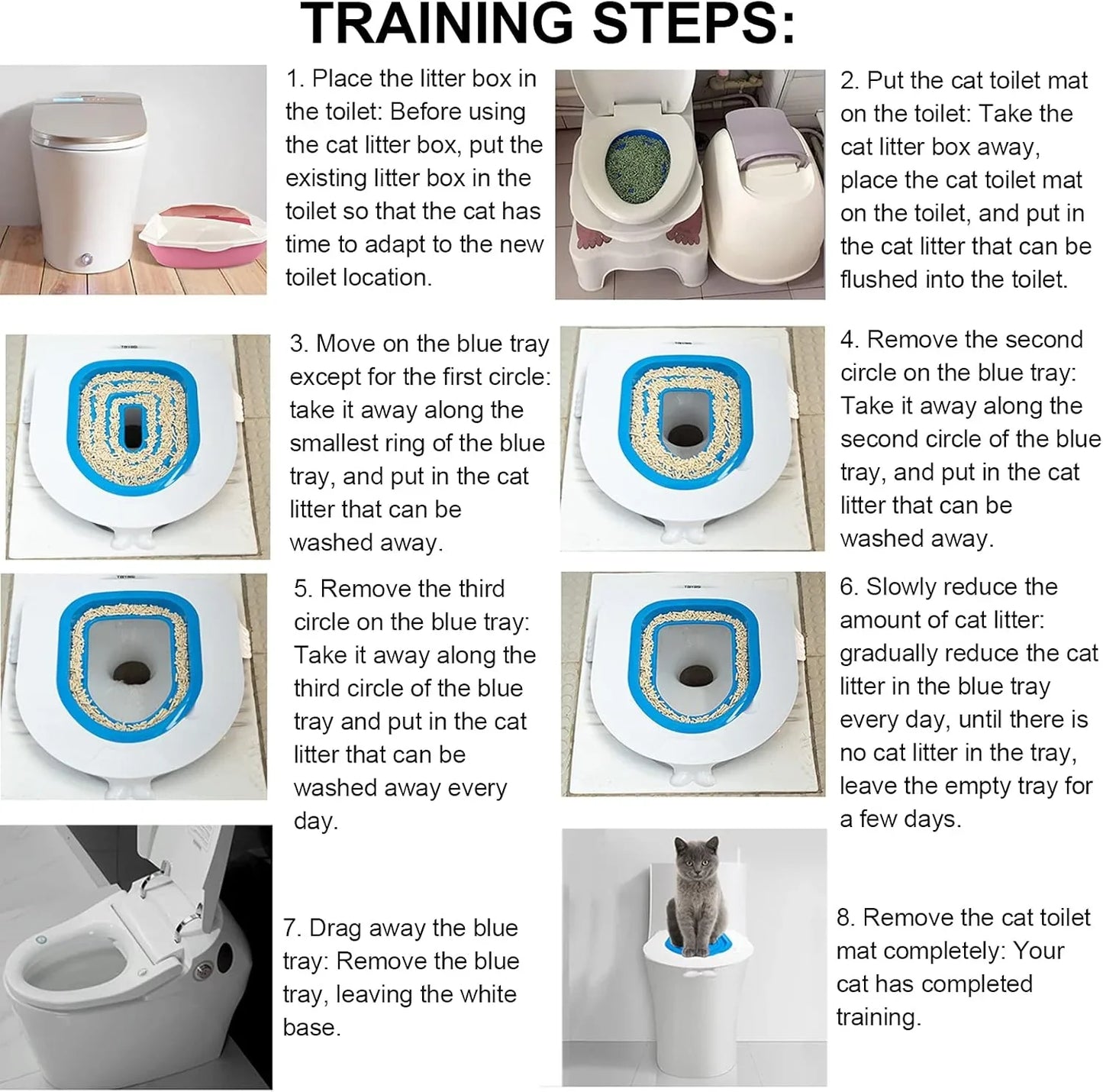 Best Plastic Cat Toilet Trainning Kit Tool Pet Cat Toilet Seat Trainer Urinal Seat Pad Mat Conserve Litter Pet