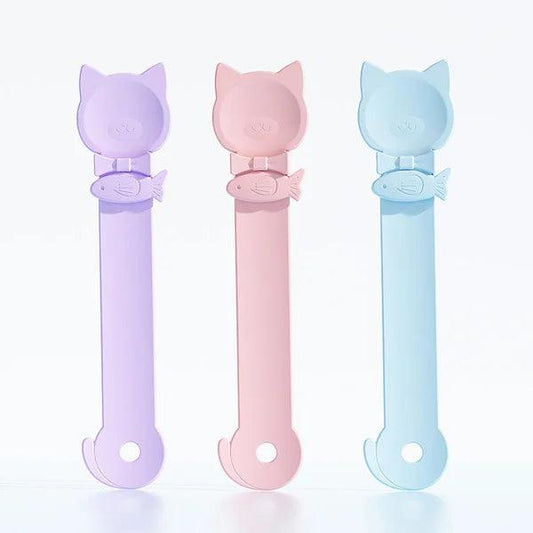 Cat Stripe Squeeze Spoon, Cat Treat Feeding Spoon, Cat Food Spoon for Wet Food,