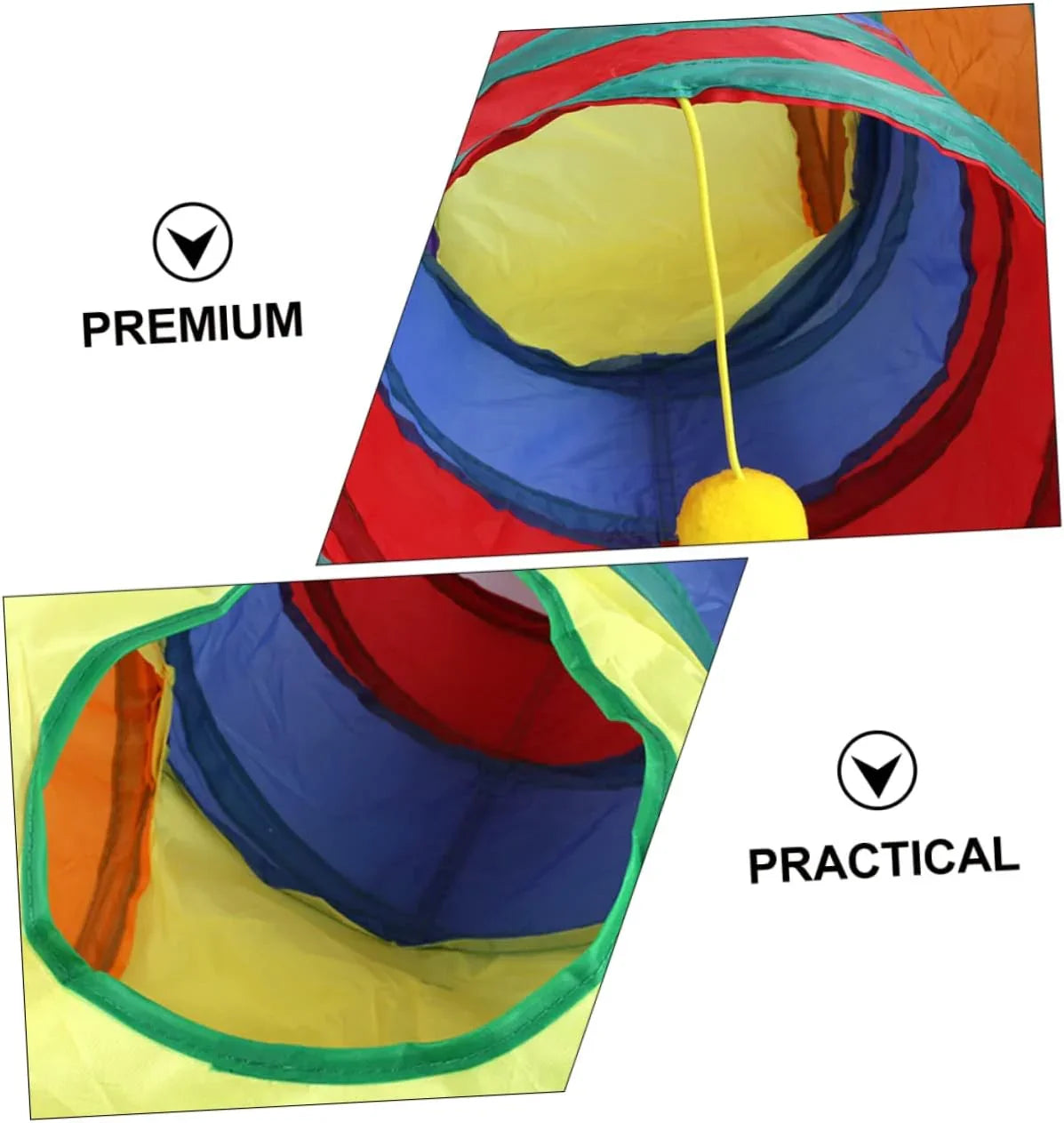 Cat Rattle Paper Tunnel Cat Folding Tunnel Toy Pet Crinkle Tunnel Play Tunnel Kitten Cat Playing Polyester Cotton