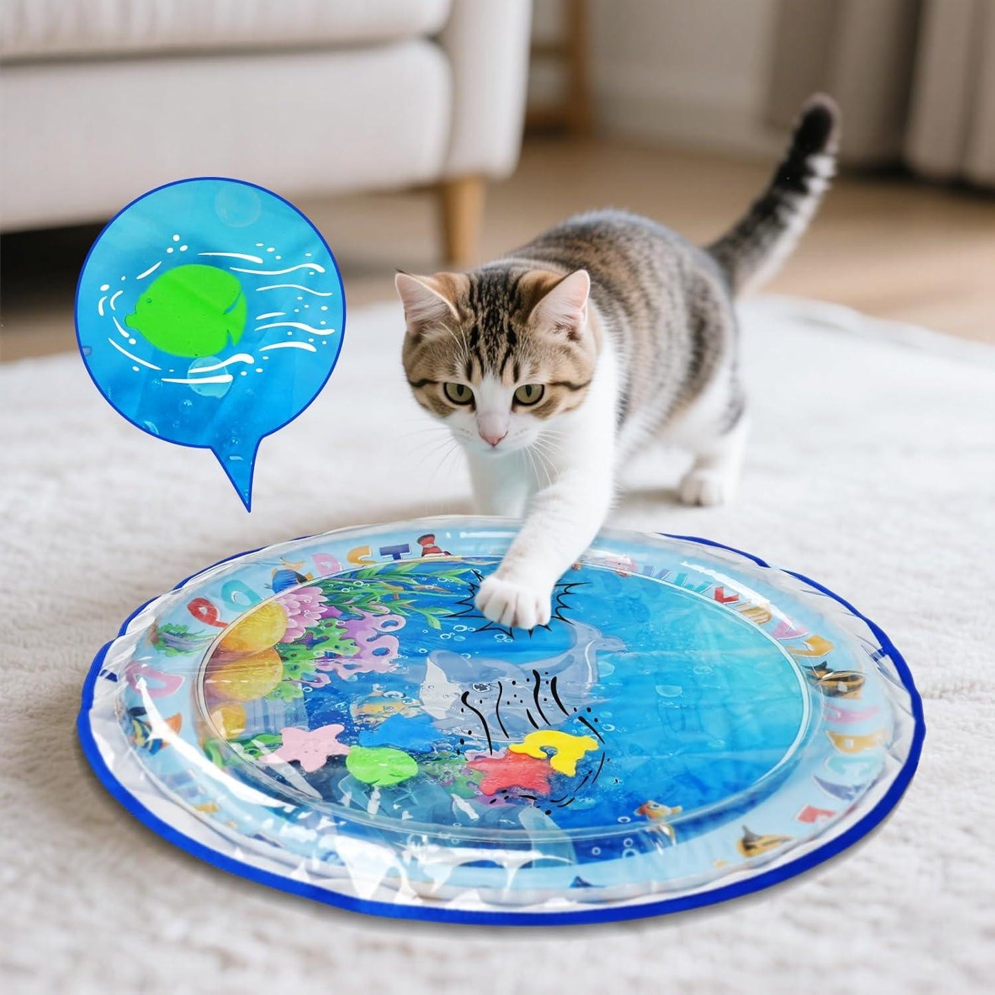 Summer Cooling Pet Water Bed Ice Pad Sleeping Round Mat For Puppy Dogs Cats Pet Kennel Cool Cold Water Sensory