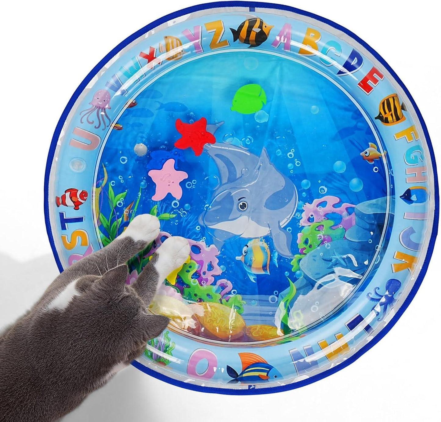 Summer Cooling Pet Water Bed Ice Pad Sleeping Round Mat For Puppy Dogs Cats Pet Kennel Cool Cold Water Sensory