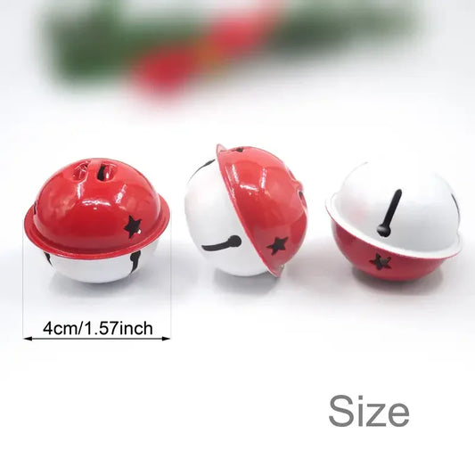 1-Pack 1.57inch Creative Metal Jingle Bells, Classic Red & White Christmas Bells, for Cat and Kitten
