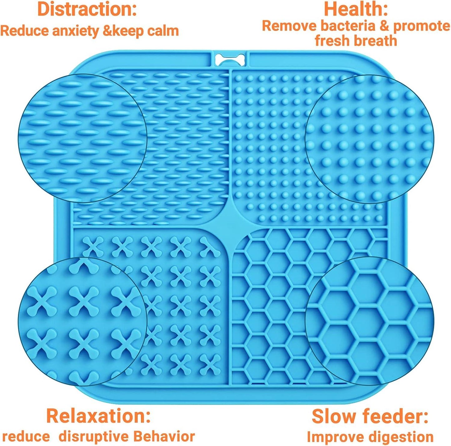 Lick Mat for Dogs Cat Slow Feeder Silicone Licking Pads with Suction Cups for Pet Boredom & Anxiety Relief Nail Trimming Bathing Grooming (5.9‘’)