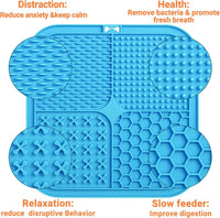 Lick Mat for Dogs Cat Slow Feeder Silicone Licking Pads with Suction Cups for Pet Boredom & Anxiety Relief Nail Trimming Bathing Grooming (5.9‘’)
