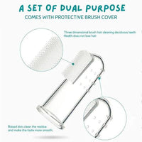 Finger Toothbrush for Pets Teeth Cleaning - Safe & Gentle Dental Care for Dogs, Cats, Kittens, & Puppies | BPA-Free Silicon Brush with Cover