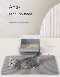 Cat Litter Mat Honeycomb Double Layer Cat Litter Trapping Mat, Non-Slip Waterproof Urine Proof Cat Litter Box Mat, Kitten Supplies and Essentials
