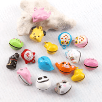 Random Color Big Size Cartoon Enamel Metal Jingle Ringing Bell Charms for Pet Cat & Puppy Collar