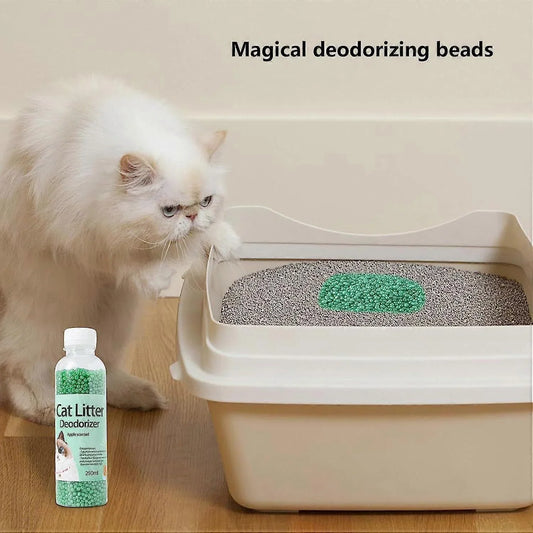 Cat Litter Deodorizer Beads for Litter Box to Control Extra Odor For Remove Odor House Refreshing, 250ml Bottle