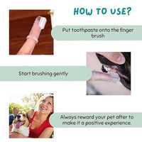 Finger Toothbrush for Pets Teeth Cleaning - Safe & Gentle Dental Care for Dogs, Cats, Kittens, & Puppies | BPA-Free Silicon Brush with Cover