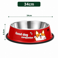 34CM Stainless Steel Non-Slip Dog Feeding Bowls Metal Pet Food Bowl, Large Dog Bowls and Water Bowls for Medium, Large,Dog