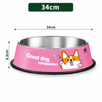 34CM Stainless Steel Non-Slip Dog Feeding Bowls Metal Pet Food Bowl, Large Dog Bowls and Water Bowls for Medium, Large,Dog